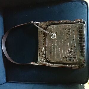 💥Nwot💥BRIGHTON Dark Brown Faux Croc Bag